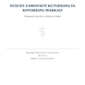 Xususiy Kutubxona va Kouorking Markazi