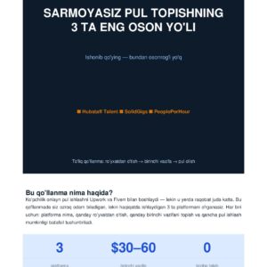 Online pul ishlash uchun qullanma
