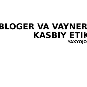 Bloger va vaynerda kasbiy etiket
