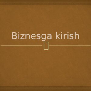 Biznesga kirish
