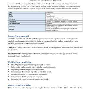 5-SINF MATEMATIKA FANIDAN DARS ISHLANMA