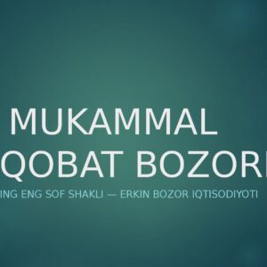 MUKAMMAL RAQOBAT BOZORI Raqobatning eng sof shakli — erkin bozor iqtisodiyoti asosi